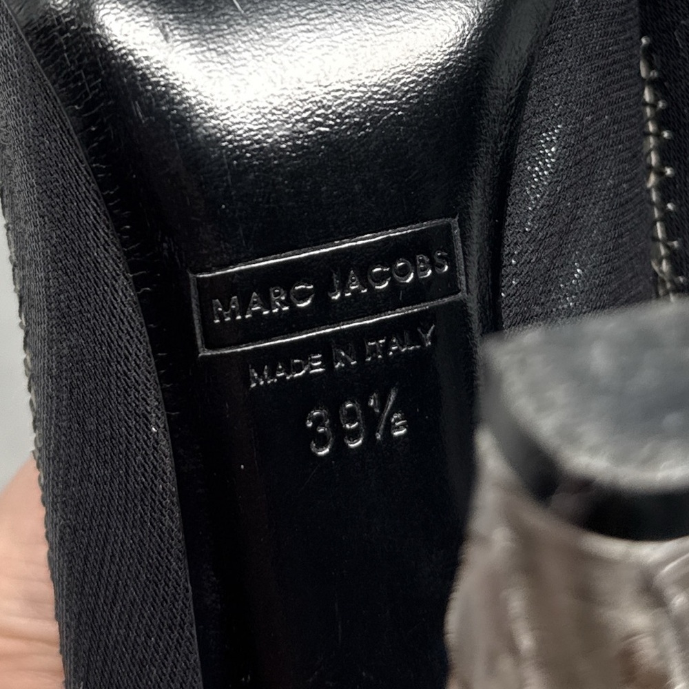 Marc Jacobs Vintage Y2K Leather Rose Rosette Flower Pump Heels Black Gothic 39.5 - Picture 13 of 16